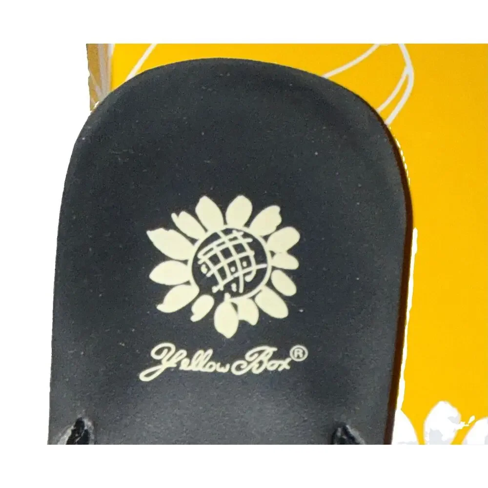 Yellow Box Women’s Jubilee Flip Flops Thong Black Sandals Slide Rhinestone Sz. 8 - Picture 4 of 6